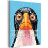 Пингвин под дождем Животные Птицы Мультики Смешная Для детей 60х80 Раскраска картина по номерам на холсте