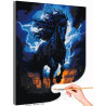 Черная лошадь на природе Животные Конь Ночь 100х125 Раскраска картина по номерам на холсте