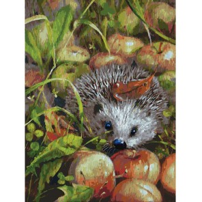 Яблочный ёжик Раскраска картина по номерам акриловыми красками на холсте Белоснежка