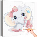 Слон фея с бабочкой Коллекция Cute animals Животные Для детей Детские Для девочек Раскраска картина по номерам на холсте
