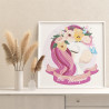 3 Розовый единорог с цветами и бабочкой Коллекция Сute unicorn Животные Для детей Детские Для девочек Раскраска картина по номер