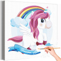 Единорог пегас в небе Коллекция Сute unicorn Животные Для детей Детские Для девочек Раскраска картина по номерам на холсте