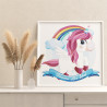 3 Единорог пегас в небе Коллекция Сute unicorn Животные Для детей Детские Для девочек Раскраска картина по номерам на холсте