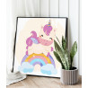 2 Единорог на радуге Коллекция Сute unicorn Животные Для детей Детские Для девочек 80х80 Раскраска картина по номерам на холсте