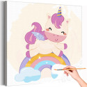 Единорог на радуге Коллекция Сute unicorn Животные Для детей Детские Для девочек Раскраска картина по номерам на холсте