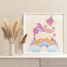 3 Единорог на радуге Коллекция Сute unicorn Животные Для детей Детские Для девочек Раскраска картина по номерам на холсте