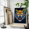 3 Боевой тигр робот Животные Хищник Стильная Интерьерная 80х100 Раскраска картина по номерам на холсте