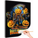 Скелет в маске тыквы на Хэллоуин Happy Halloween Праздник Раскраска картина по номерам на холсте