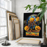 3 Скелет в маске тыквы на Хэллоуин Happy Halloween Праздник Раскраска картина по номерам на холсте