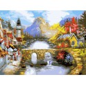 Мост через реку Раскраска картина по номерам на холсте Белоснежка