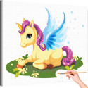 Единорог с волшебными крыльями Животные Лошадь Мультики Для детей Детская Для девочек Легкая Раскраска картина по номерам на холсте