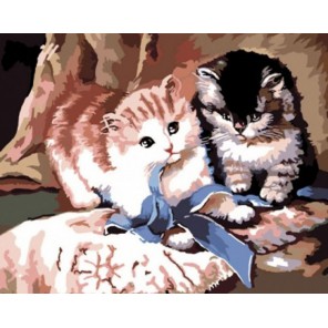 Область выкладки Игра котят Алмазная частичная мозаика стразами на подрамнике Color Kit