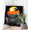 2 Мотоцикл на фоне заката Байк Пляж Для мужчин 40х40 Раскраска картина по номерам на холсте