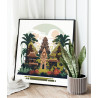 2 Храм на острове Бали Природа Пейзаж Страны Лето Тропики 80х80 Раскраска картина по номерам на холсте