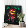 2 Тыква с рожками Хэллоуин Happy Halloween Праздник 100х100 Раскраска картина по номерам на холсте