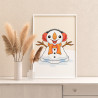 2 Снеговик в наушниках Зима Для детей Детская Для мальчиков Для девочек Маленькая Легкая Раскраска картина по номерам на холсте