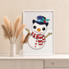 2 Снеговик в шарфе Зима Для детей Детская Для мальчиков Для девочек Маленькая Легкая Раскраска картина по номерам на холсте