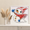 2 Маленький снеговик в шапке Зима Для детей Детская Для мальчиков Для девочек Маленькая Легкая Раскраска картина по номерам на х
