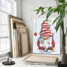 3 Гном с гирляндой Новый год Рождество Санта-Клаус Танец Праздник 80х100 Раскраска картина по номерам на холсте