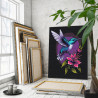 3 Маленькая колибри на цветке Птицы Природа Фиолетовая Раскраска картина по номерам на холсте