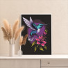 4 Маленькая колибри на цветке Птицы Природа Фиолетовая Раскраска картина по номерам на холсте