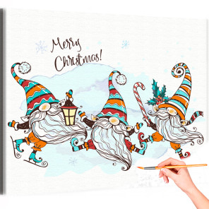 1 Забавные рождественские гномы Коллекция Cute gnomes Зима Новый год Дети Для детей Детские Для девочек Раскраска картина по ном
