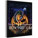 Тыква со змеей / Хэллоуин 80х100 Раскраска картина по номерам на холсте