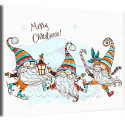 Забавные рождественские гномы Коллекция Cute gnomes Зима Новый год Дети Для детей Детские Для девочек 80х100 Раскраска картина по номерам на холсте