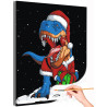 1 Динозавр с подарком Животные Дракон Новый год Рождество Для детей Для мальчика Для девочек Раскраска картина по номерам на хол