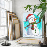 3 Новогодний снеговик Новый год Рождество Зима Для детей Для мальчика Для девочек 80х100 Раскраска картина по номерам на холсте