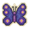 Бабочка Неон Алмазная мозаика подвеска Гранни Wood