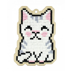  Полосатый кот Алмазная мозаика подвеска Гранни Wood Wp0354