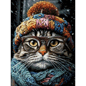  Зимний кот Алмазная вышивка мозаика Гранни AGP71