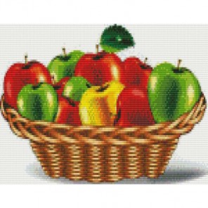 Яблоки в корзине Алмазная мозаика на подрамнике Цветной