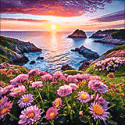Цветы у моря Алмазная вышивка мозаика Гранни