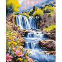 Весенний водопад Алмазная вышивка мозаика Гранни