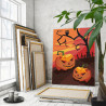 3 Тыквы на фоне красного неба Хэллоуин Halloween Для детей Для мальчика Для девочек 60х80 Раскраска картина по номерам на холсте