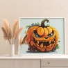 6 Тыква монстр с глазами Хэллоуин Halloween Мультики Для детей Раскраска картина по номерам на холсте