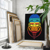 3 Радужный стильный йети Снежный человек Портрет Стильная Интерьерная Мем 100х125 Раскраска картина по номерам на холсте