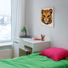 4 Портрет тигренка Животные Тигр Для детей Детская для мальчика Для девочек Легкая 80х80 Раскраска картина по номерам на холсте