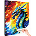 Яркий дракон на фоне заката Животные Фэнтези Символ года Китай Раскраска картина по номерам на холсте