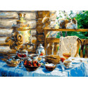 Чаепитие в саду Раскраска картина по номерам на холсте Белоснежка