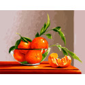 Натюрморт с апельсином Раскраска картина по номерам на холсте Белоснежка