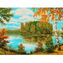 Яркая осень Раскраска картина по номерам на холсте Белоснежка