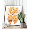 2 Влюбленные пчелы Коллекция Cute love Любовь Романтика Пара Для детей Детские Для девочек Для мальчиков 80х80 Раскраска картина