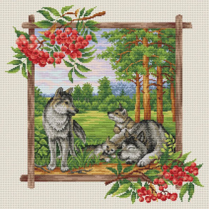  Таежная семья. Волки Набор для вышивания Многоцветница МКН 122-14