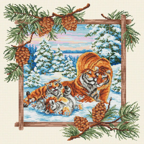  Таежная семья. Тигры Набор для вышивания Многоцветница МКН 126-14
