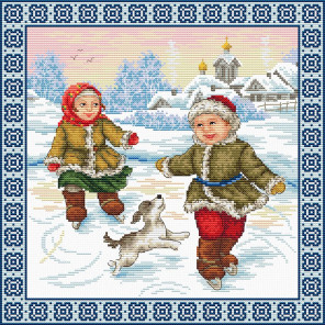  Зимние забавы. Катание на коньках Набор для вышивания Многоцветница МКН 128-14