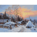 Зимний вечер Раскраска картина по номерам на холсте Белоснежка