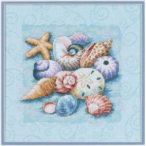 Ракушки на голубом 13725 Набор для вышивания Dimensions ( Дименшенс )